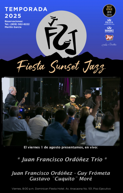Juan Francisco Ordonez Trio at Fiesta Sunset Jazz - event poster Juan Francisco Ordonez Trio at Fiesta Sunset Jazz