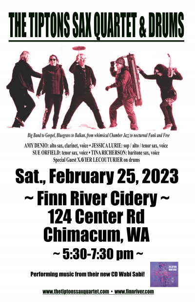 Tiptons Sax Quartet & Drums at Finnriver Cidery