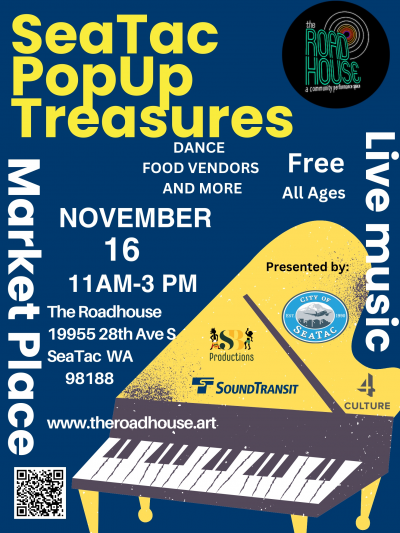Seatac PopUp Treasures at The Roadhouse - event poster Seatac PopUp Treasures at The Roadhouse