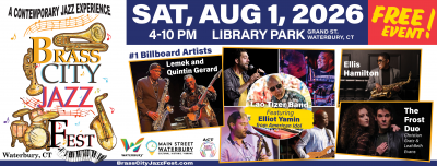 7th Free Brass City Jazz Fest at Library Park - event poster 7th Free Brass City Jazz Fest at Library Park
