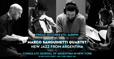 Marco Sanguinetti Quartet at Consulate General Of Argentina In New York - event poster Marco Sanguinetti Quartet at Consulate General Of Argentina In New York