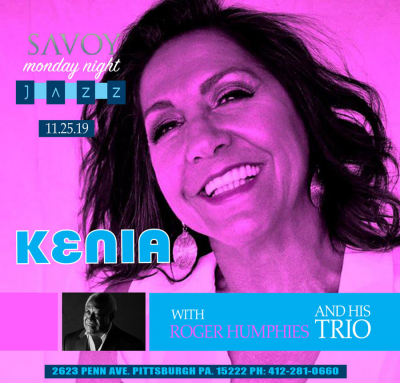 Kenia, The Brazilian Jazz Singer with the Roger Humphries Trio at Savoy Restaurant & Wine Bar - event poster Kenia, The Brazilian Jazz Singer with the Roger Humphries Trio at Savoy Restaurant & Wine Bar