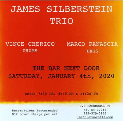 James Silberstein Trio at Bar Next Door - event poster James Silberstein Trio at Bar Next Door