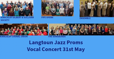 Langtoun Jazz Proms Vocal Concert at Kirkcaldy Old Kirk - event poster Langtoun Jazz Proms Vocal Concert at Kirkcaldy Old Kirk