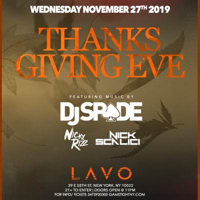 Tao Downtown Nyc Thanksgiving Eve 2019 at Tao Downtown