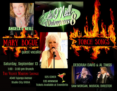 Mary Bogue/torch Songs W The Outrageous8 at The Velvet Martini Lounge Upstairs At Vitellos