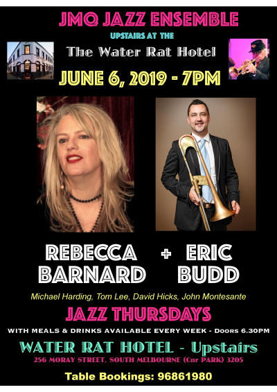 Rebecca Barnard Features With JMQ Jazz Ensemble at The Water Rat Hotel