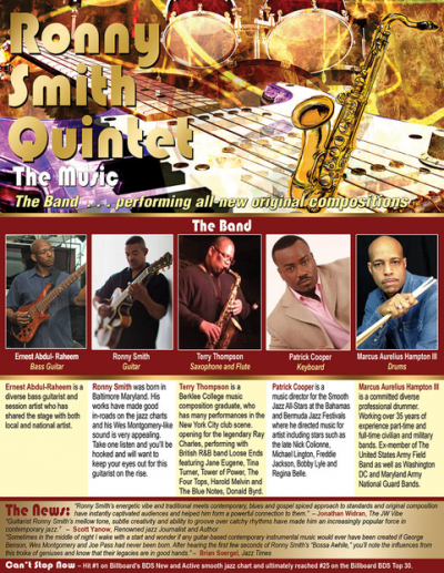 Ronny Smith Quintet at The National Great Blacks In Wax Museum - event poster Ronny Smith Quintet at The National Great Blacks In Wax Museum