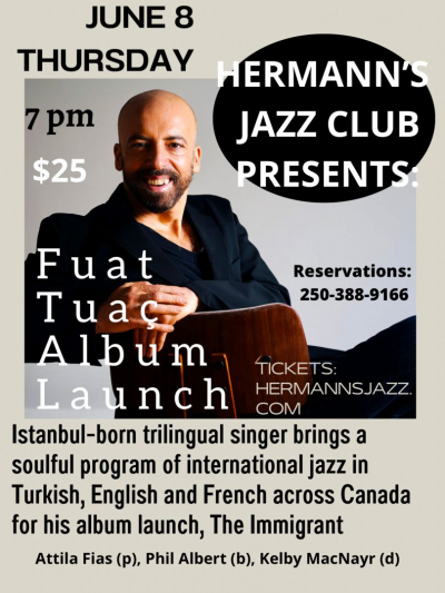 Fuat Tuac Album Launch Concert @ Hermann's Jazz Club at The Coda - event poster Fuat Tuac Album Launch Concert @ Hermann's Jazz Club at The Coda