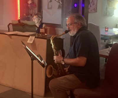 Peggy Stern + Alex Coke at Milano Cafe