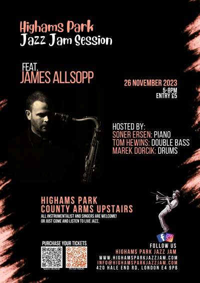 Highams Park Jazz Jam Feat. James Alsopp at County Arms Upstairs