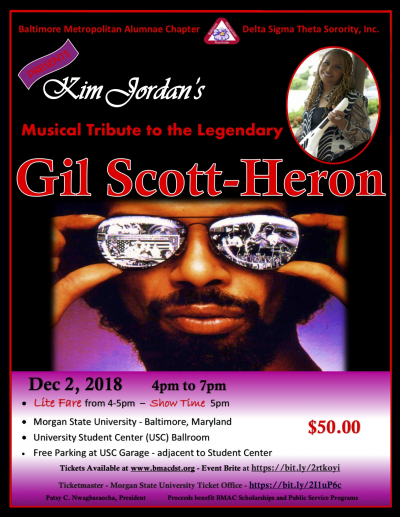 Kim Jordan's Musical Tribute To The Legendary Gil Scott-heron at Morgan State University