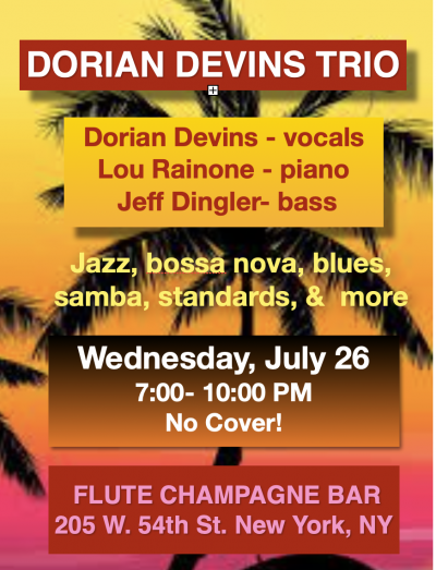 Dorian Devins Trio At Flute Champagne Bar at Flute Midtown