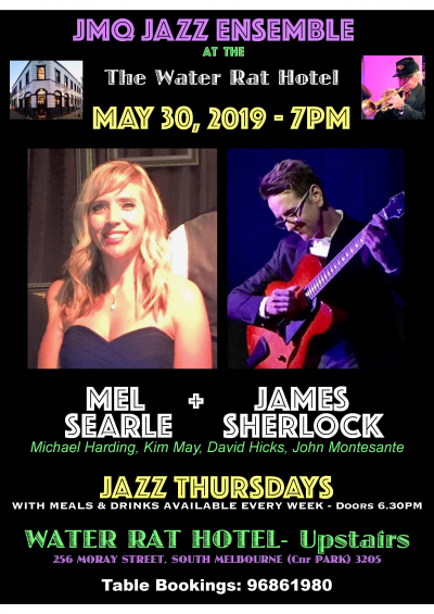 Mel Searle & James Sherlock With JMQ Jazz Ensemble at The Water Rat Hotel