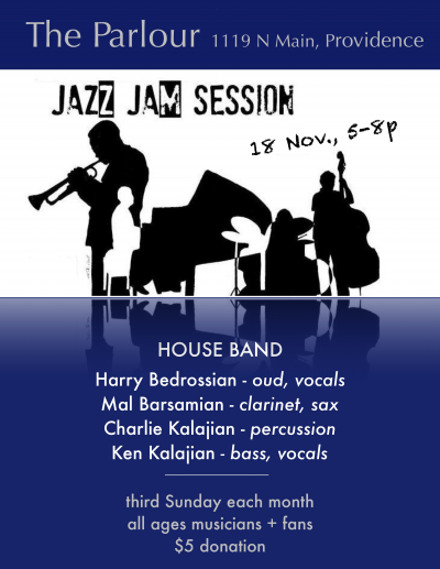 Parlour Jazz Jam - Middle Eastern Jazz at The Parlour - event poster Parlour Jazz Jam - Middle Eastern Jazz at The Parlour