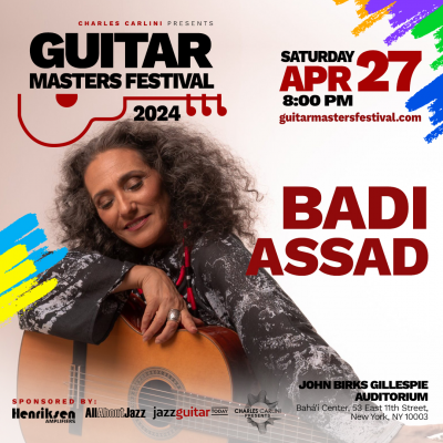 Guitar Masters Festival: Badi Assad at Guitar Masters Festival at John Birks Gillespie Auditorium - event poster Guitar Masters Festival: Badi Assad at Guitar Masters Festival at John Birks Gillespie Auditorium