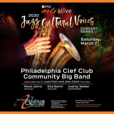 Philadelphia Philadelphia Clef Club Community Big Band Feat. Ella Gahnt, Paula Johns, And Audrey Welber at Philadelphia Clef Club Of Jazz