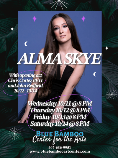 Alma Skye W/ Opening Act John Redfield 10/12/23 at Blue Bamboo Center For The Arts