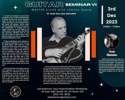 Joe Solomon With Johnny Quara  at Joe Solomon Jazz Improv Workshop