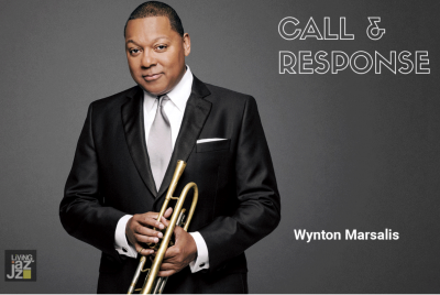 Living Jazz Presents: Call & Response: Wynton Marsalis, Moderator Andre Kimo Stone Guess, Host Frank Barrett at Living Jazz