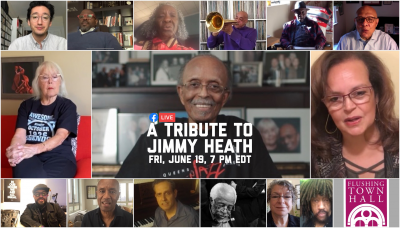 A Virtual Tribute To Jazz Legend And Queens Jazz Orchestra Music Director Jimmy Heath at Flushing Town Hall - event poster A Virtual Tribute To Jazz Legend And Queens Jazz Orchestra Music Director Jimmy Heath at Flushing Town Hall