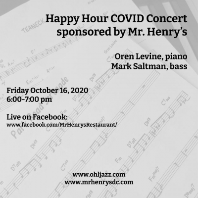 Happy Hour Covid Concert Sponsored By Mr. Henry's - event poster Happy Hour Covid Concert Sponsored By Mr. Henry's