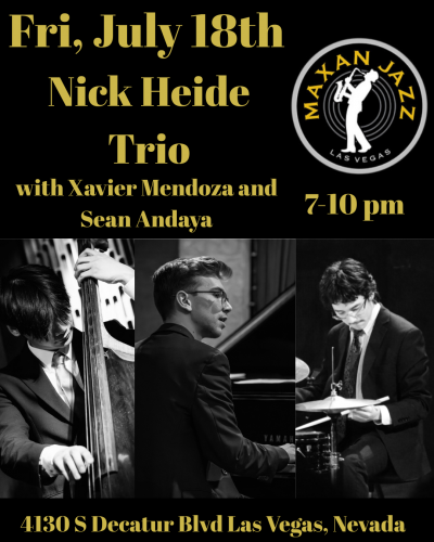 Nick Heide Trio at Maxan Jazz