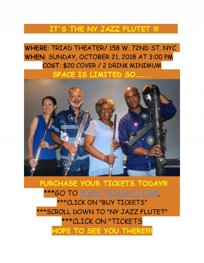 The NY Jazz Flutet at Stage 72 At The Triad