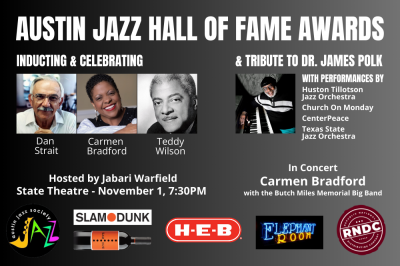 Austin Jazz Society Presents Austin Jazz Hall Of Fame Awards at State Theatre