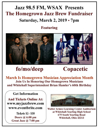 Wsax Homegrown Jazz Brew Fundraiser at The Walter Armes Learning Center Auditorium At Whitehall-Yearling High School - event poster Wsax Homegrown Jazz Brew Fundraiser at The Walter Armes Learning Center Auditorium At Whitehall-Yearling High School