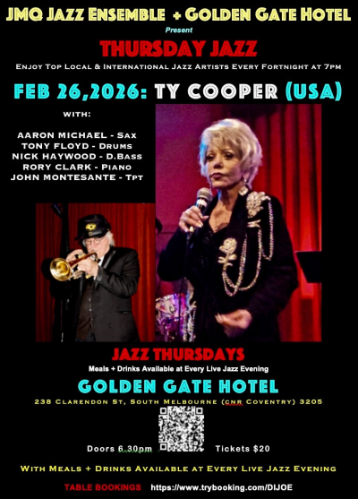 John Montesante Qnt w. Ty Cooper(USA) + Aaron Michael at The Golden Gate Hotel - event poster John Montesante Qnt w. Ty Cooper(USA) + Aaron Michael at The Golden Gate Hotel