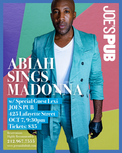 Abiah Sings Madonna at Joe's Pub - event poster Abiah Sings Madonna at Joe's Pub