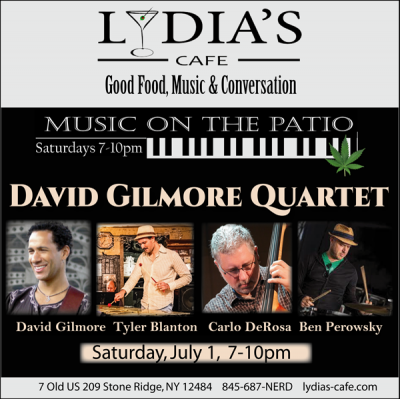 David Gilmore Quartet at Live At Lydia's at Lydia's Cafe - event poster David Gilmore Quartet at Live At Lydia's at Lydia's Cafe