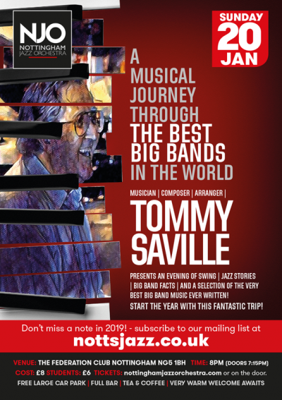 Nottingham Jazz Orchestra With Tommy Saville at The Federation Club - event poster Nottingham Jazz Orchestra With Tommy Saville at The Federation Club