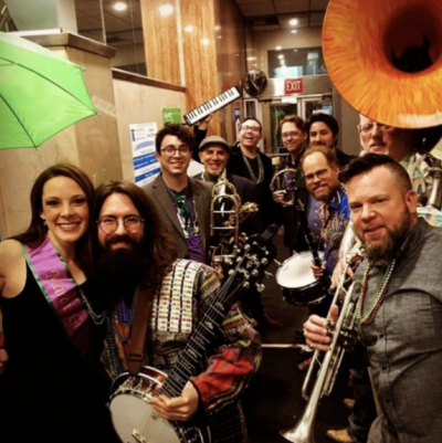 If It's Mardi Gras ~ It's Hoppin' John's Soul-fried Brass Band!!! at Chris' Jazz Cafe - event poster If It's Mardi Gras ~ It's Hoppin' John's Soul-fried Brass Band!!! at Chris' Jazz Cafe