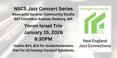 NSCS Jazz Concert Series - Yoron Israel Trio at Newcastle Saranac Community Studio