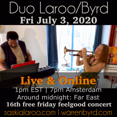 Free 16th Duo Laroo/byrd Live & Streamed Friday Feelgood Concert at Bond Street Near Barry Square