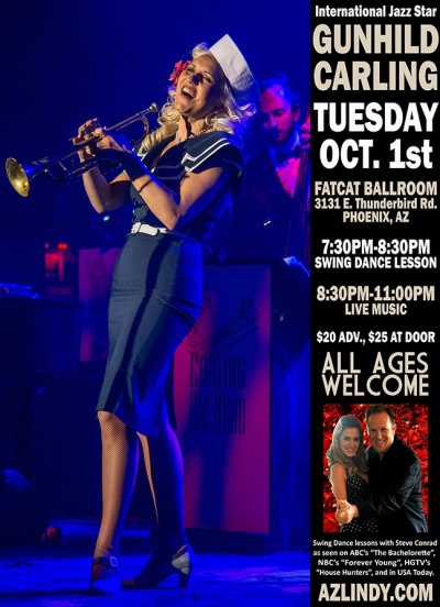 International Jazz Star Gunhild Carling From Sweden at Fatcat Ballroom - event poster International Jazz Star Gunhild Carling From Sweden at Fatcat Ballroom
