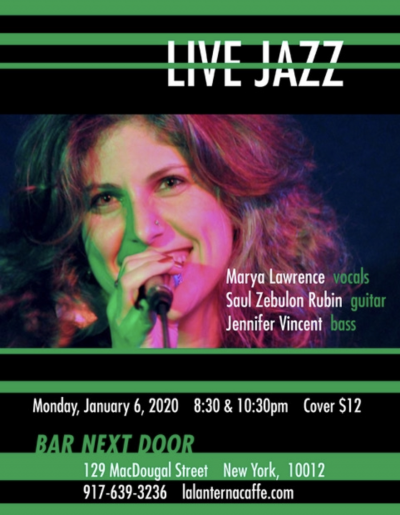 Marya Lawrence Trio at Bar Next Door
