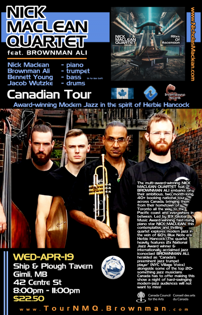 NICK MACLEAN QUARTET Feat. BROWNMAN ALI at Ship & Plough Tavern - event poster NICK MACLEAN QUARTET Feat. BROWNMAN ALI at Ship & Plough Tavern