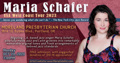 Maria Schafer - Usa West Coast Tour 2023 at Moreland Presbyterian Church