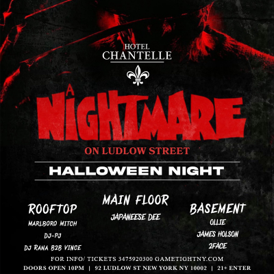 Hotel Chantelle Halloween Night General Admission Party 2022 at Hotel Chantelle - event poster Hotel Chantelle Halloween Night General Admission Party 2022 at Hotel Chantelle