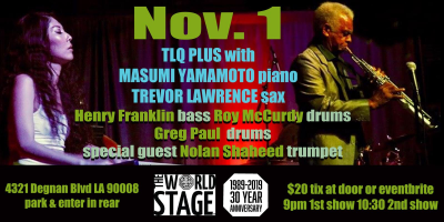 Tlq Plus- Masumi Yamamoto(piano)/ Trevor Lawrence (sax) at The World Stage
