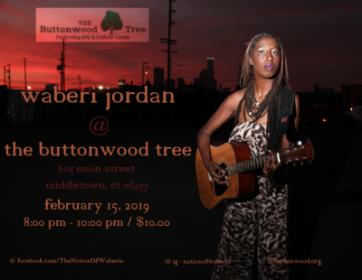 Waberi Jordan at The Buttonwood Tree Performing Arts And Cultural Center - event poster Waberi Jordan at The Buttonwood Tree Performing Arts And Cultural Center
