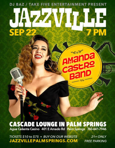 Amanda Castro Band at Jazzville Palm Springs - event poster Amanda Castro Band at Jazzville Palm Springs