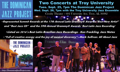 The Troy University Jazz Ensemble With Special Guest, The Dominican Jazz Project at Troy University, Crosby Theater