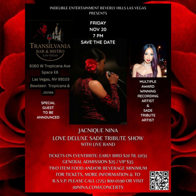 Jacnique Nina Love Deluxe Sade Tribute Show