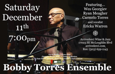 Bobby Torres Ensemble at Arrivederci Wine & Jazz - event poster Bobby Torres Ensemble at Arrivederci Wine & Jazz