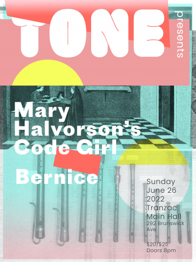 Mary Halvorson's Code Girl, Bernice at Tranzac Club - event poster Mary Halvorson's Code Girl, Bernice at Tranzac Club