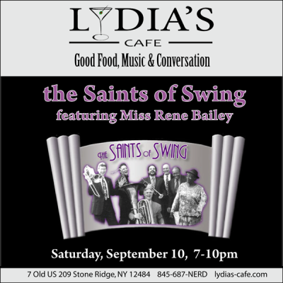 The Saints Of Swing Featuring Miss Rene Bailey at Live At Lydia's at Lydia's Cafe - event poster The Saints Of Swing Featuring Miss Rene Bailey at Live At Lydia's at Lydia's Cafe
